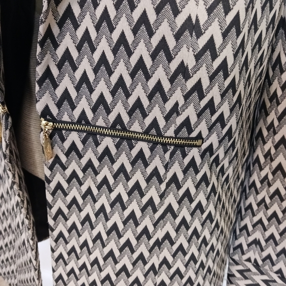 Size Medium Anne Klein Womens Jacket Chevron Posh Old Money Business NWOT - Picture 5 of 10